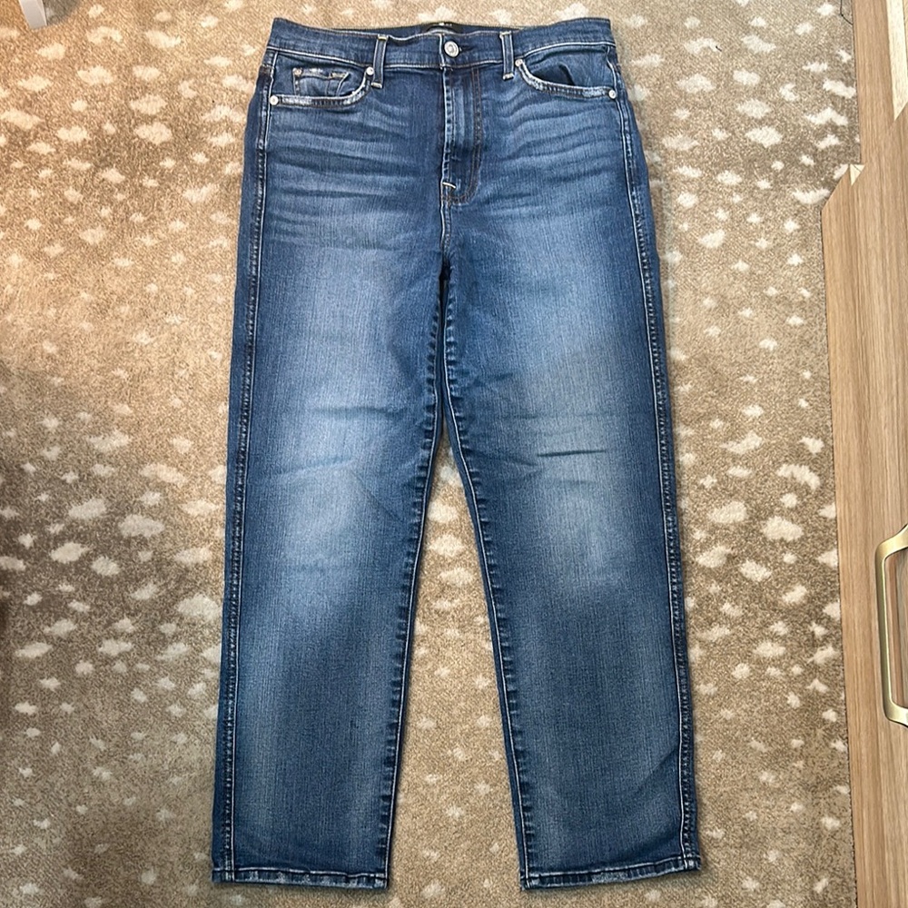 Classic straight leg high waisted jean from 7 for all mankind